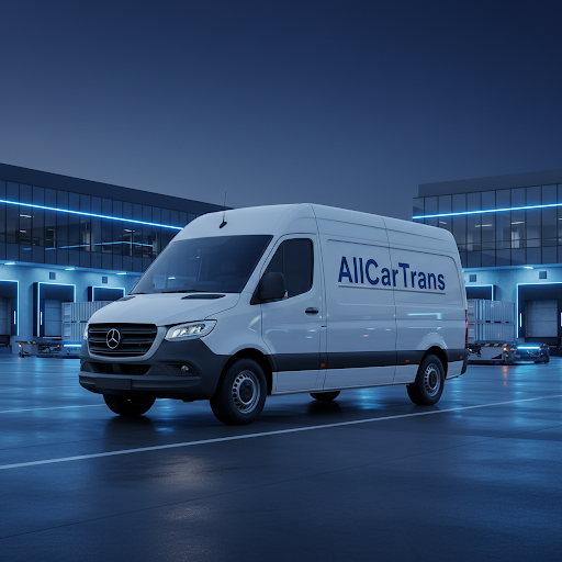 A fast-moving delivery van on a European highway